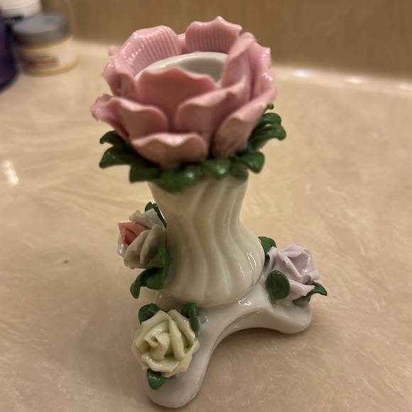 EUC Vintage Floral Ceramic Candle Holders - Picture 6 of 7